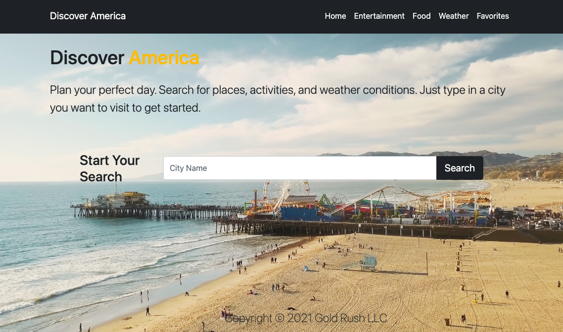 Screenshot of Activity Planner Website